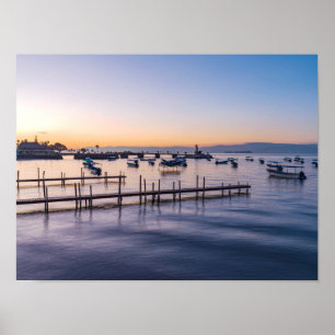 tidigt morgonscenen sjö i Chapala mexico Poster