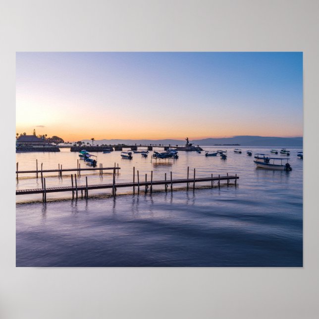 tidigt morgonscenen sjö i Chapala mexico Poster (Framsidan)