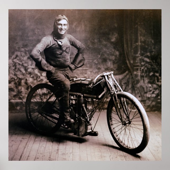 TIDIGT MOTORCYKLE PIONEER RAY WEISHAAR 1914 POSTER (Framsidan)