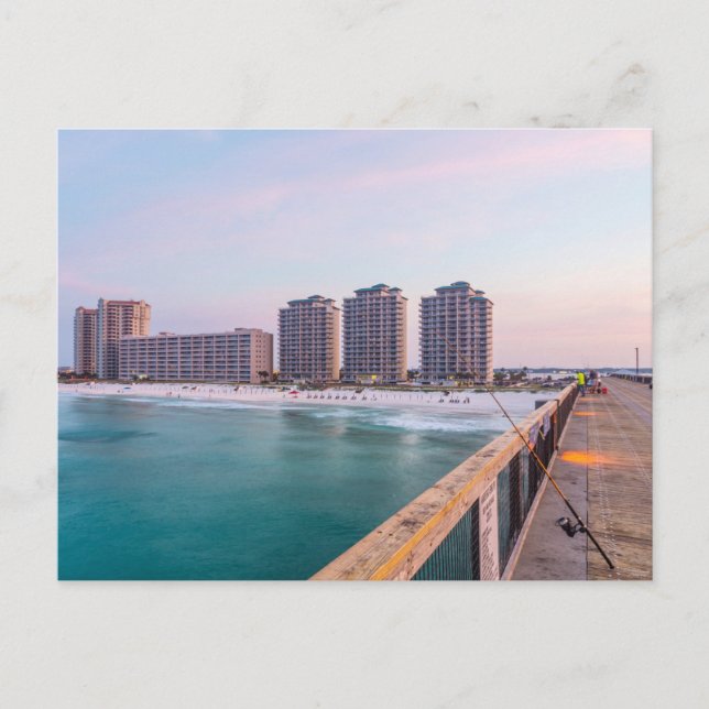 Tidigt Navarre Beach Florida Fishing Postcard Vykort (Framsida)