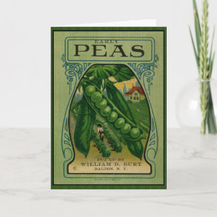 Tidigt Peas Vintage Seed Packet Kort