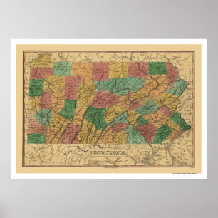 Tidigt Pennsylvania Railroad Karta 1829 Poster