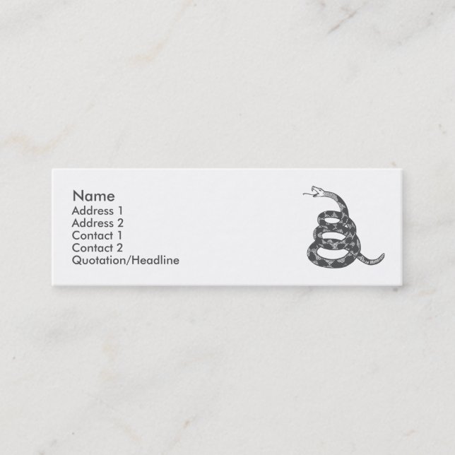 Tidigt pladderjärn profilerar kortet mini visitkort (Framsida)