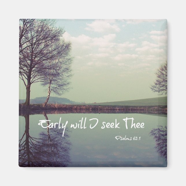 Tidigt ska jag söka bibelns verse magnet (Framsidan)