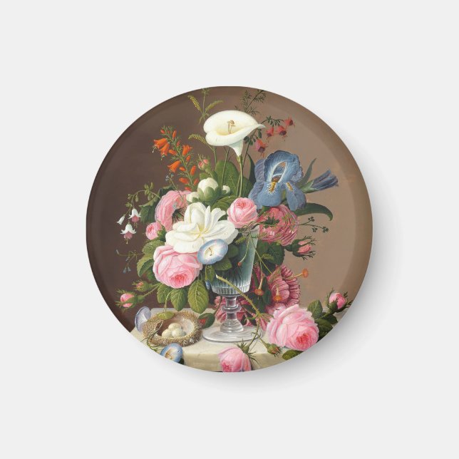 Tidigt Summer Flowers, Severin Roesen Magnet (Framsidan)