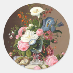 Tidigt Summer Flowers, Severin Roesen Runt Klistermärke