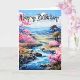 Tidigt Vår vid ett vackert Bäck | Grattis på födel Kort