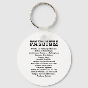 Tidigt Varningsskyltar om fascismens aktivist mots Nyckelring