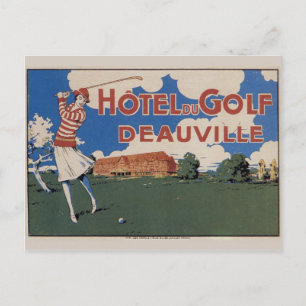 Tidigt Vintage Fransk Golf-vykort w Female Golfer Vykort