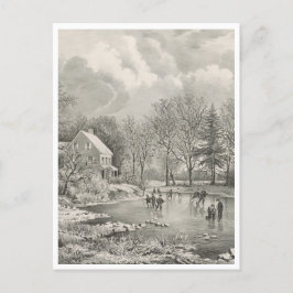 Tidigt Winter Farm Vykort