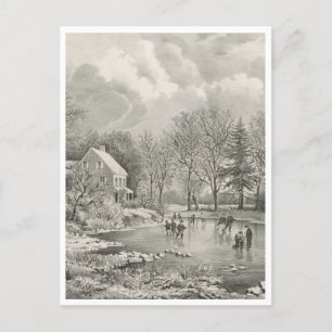 Tidigt Winter Farm Vykort