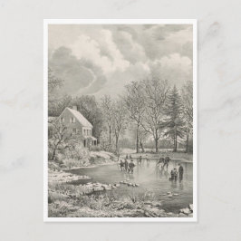 Tidigt Winter Farm Vykort