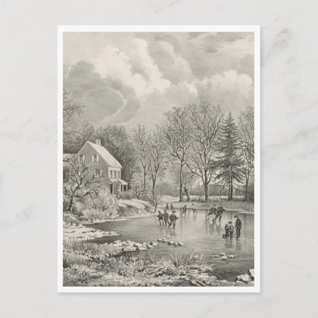 Tidigt Winter Farm Vykort (Framsida)