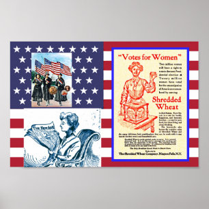 Tidigt Women's Suffrage Movement America 1901-1908 Poster