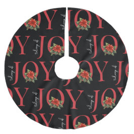 TIDINGARNA AV JOY RED CHRISTMAS POINSETTIA MÖNSTER JULGRANSMATTA BORSTAD POLYESTER