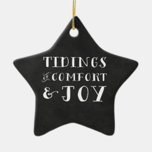 Tidings av komfort- och glädjejulprydnaden julgransprydnad keramik