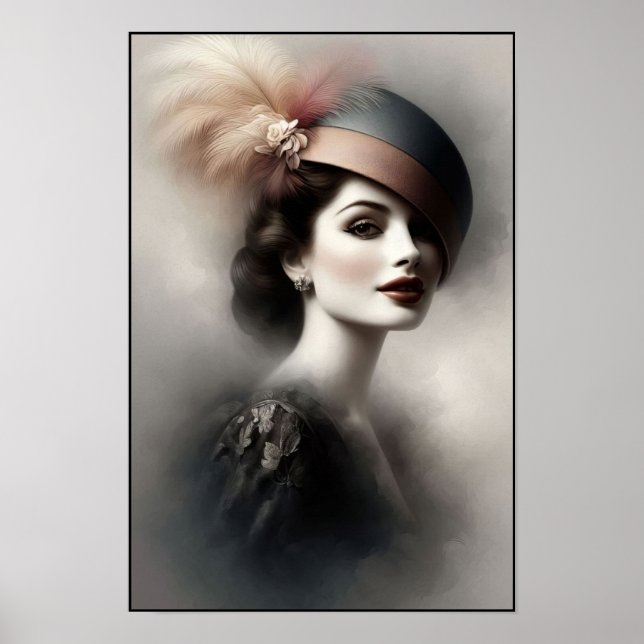 Tidlös 1940-tals Elegans i Retro Mode Poster (Framsidan)