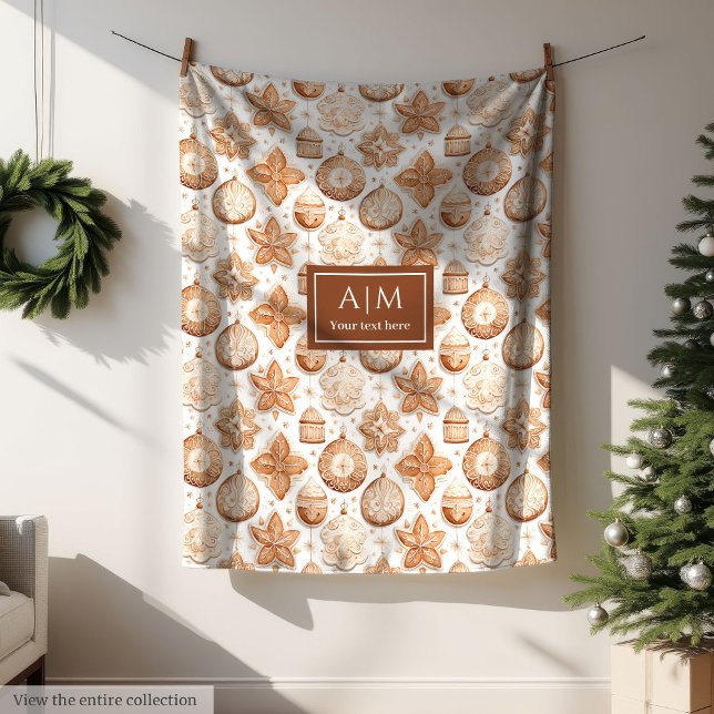 Tidlös beige akvarell festlig anpassad filt  (Earthy ivory watercolor custom name holiday throw)