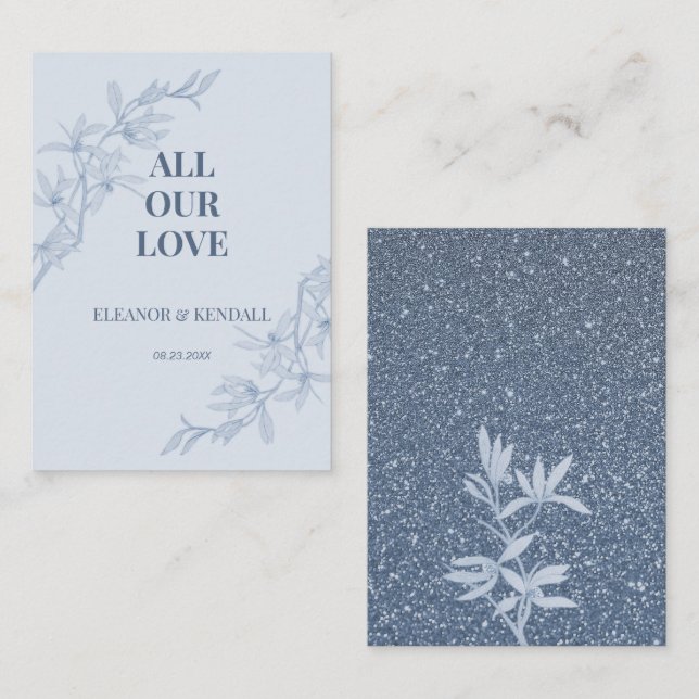 Tidlös Blomma Bröllop Tack Tilläggskort (Fram/baksida)