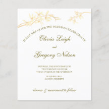 Tidlös blomma Budget Bröllopsinbjudan