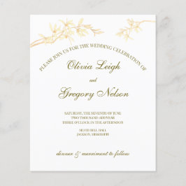 Tidlös blomma Budget Bröllopsinbjudan