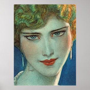 Tidlös Blonde Beauty - Vintage Art Poster