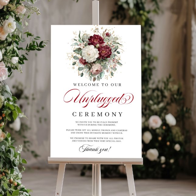 Tidlös Blush Burgunder Avstängd Ceremoni Poster (Timeless Blush Burgundy Unplugged Ceremony)