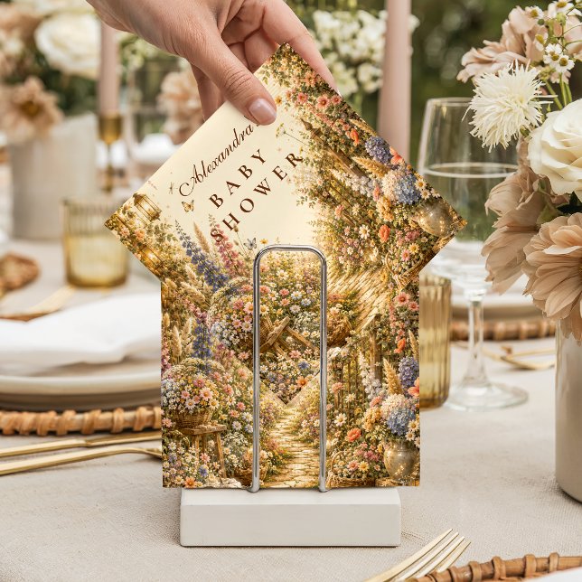 Tidlös Boho-Bebis firande med Vilda Blommor Pappersservett (Skapare uppladdad)