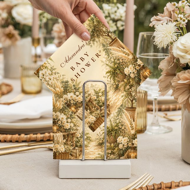 Tidlös Botanisk Boho Bebis Shower Pappersservett (Skapare uppladdad)