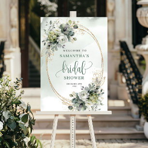 Tidlös Bröllopsfest Botanisk Guld Välkomstskylt Poster