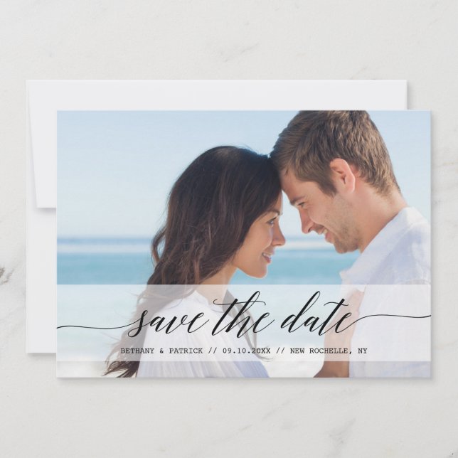 Tidlös Chic Save the Date Fotoannonsering Spara Datumet (Framsida)