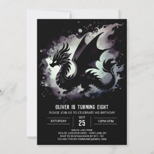 Tidlös draken Birthday-Anpassade Inbjudningar