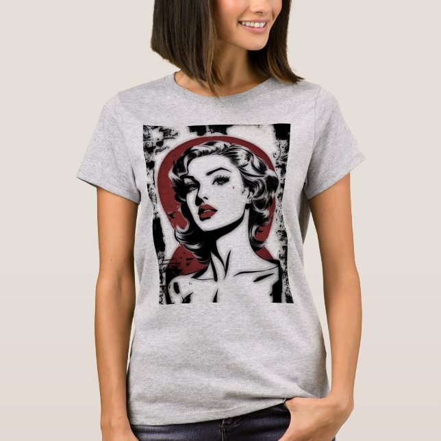 Tidlös elegans: Film Noir Kvinna T-shirt (Framsida)