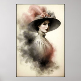 Tidlös elegans i rökig porträtt poster