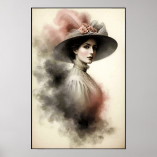 Tidlös elegans i rökig porträtt poster