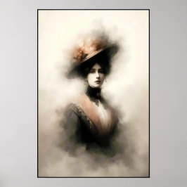 Tidlös elegans i rökig porträtt poster