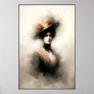 Tidlös elegans i rökig porträtt poster
