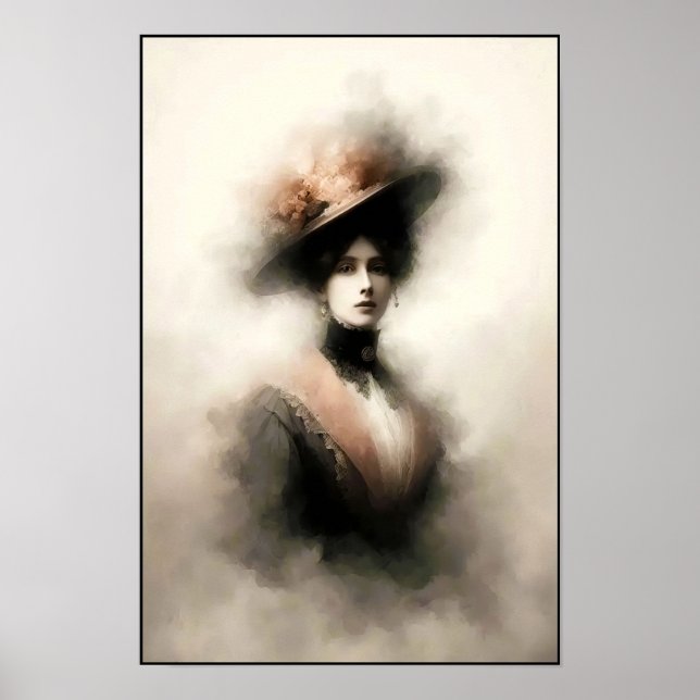 Tidlös elegans i rökig porträtt poster (Framsidan)