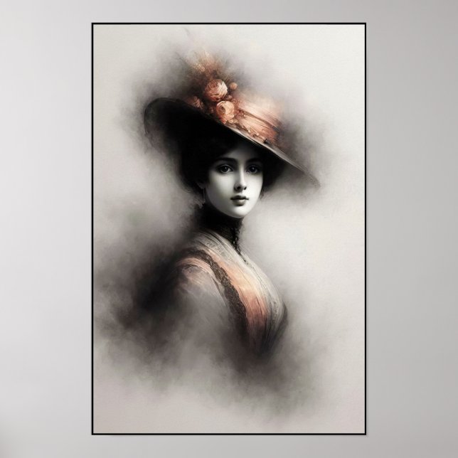Tidlös elegans i rökig porträtt poster (Framsidan)