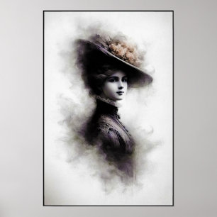 Tidlös elegans i rökig porträtt poster
