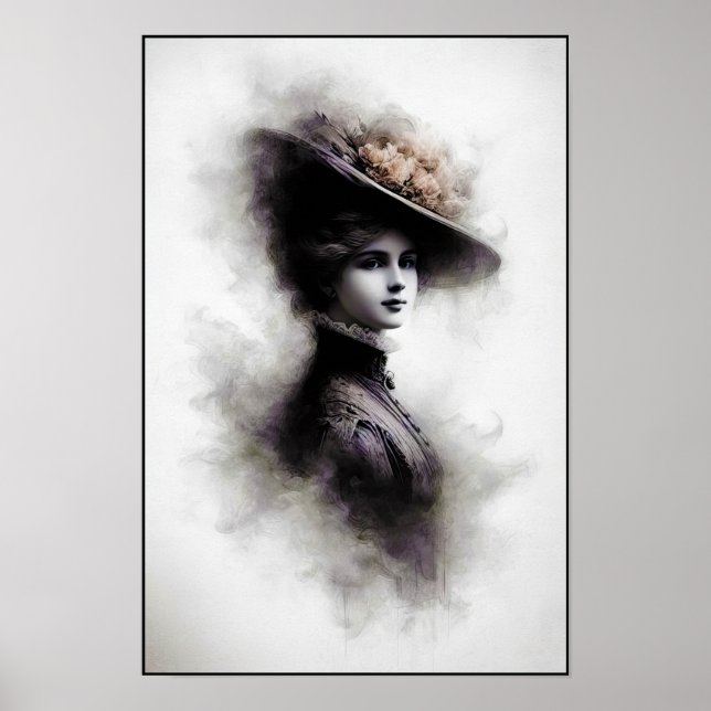 Tidlös elegans i rökig porträtt poster (Framsidan)