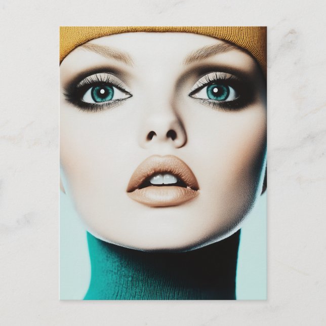 Tidlös elegans: Ikonisk modellporträtt från 1960-t Vykort (Framsida)