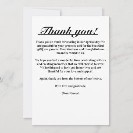 Tidlös Elegans Tacksamhetskort Tack Kort