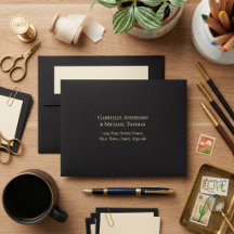 Tidlös Elegant Svart Kräm Bröllop