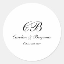 Tidlös Elegant Svart och Vit Skriptmonogram