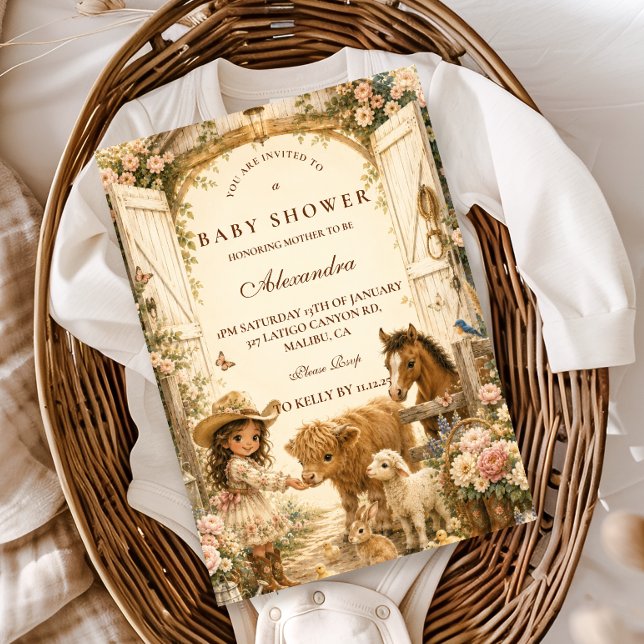 Tidlös flicka västern boho baby shower inbjudningar (Skapare uppladdad)