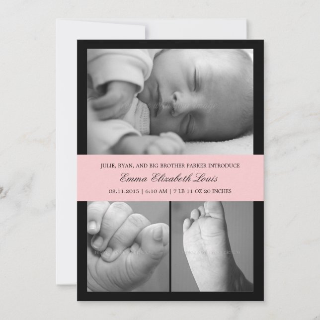 Tidlös födelsedag - Rosa Meddelande (Framsida)