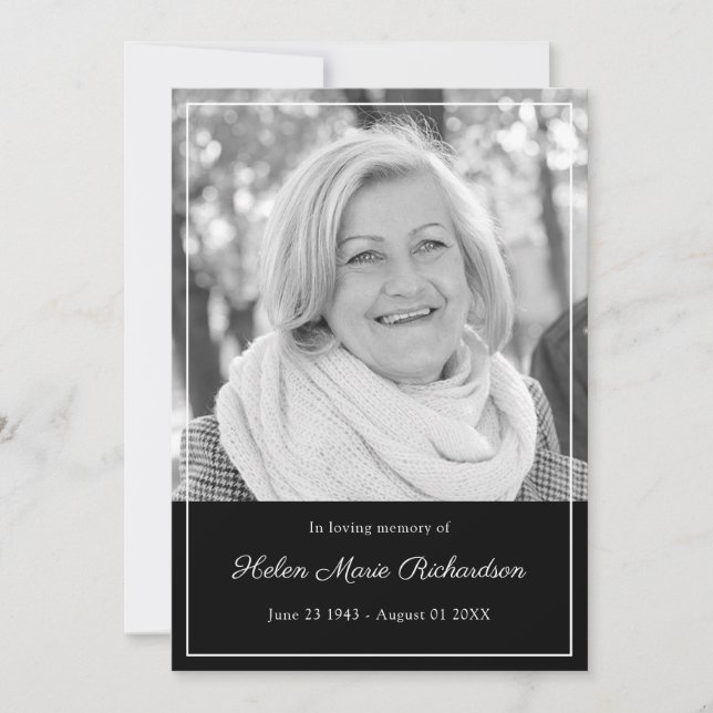 Tidlös fotosympati, i att älska minnesbegravning tack kort (Framsida)