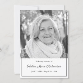 Tidlös inramad beklagandebegravning för foto tack kort