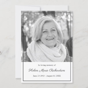 Tidlös inramad beklagandebegravning för foto tack kort